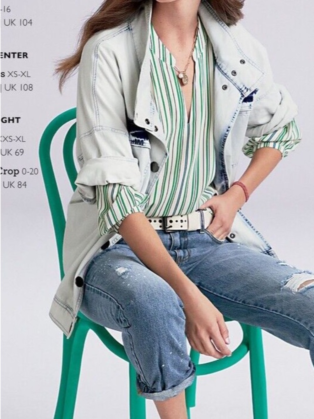CAbi Light Blue & White Denim Jacket - Picture 8 of 9